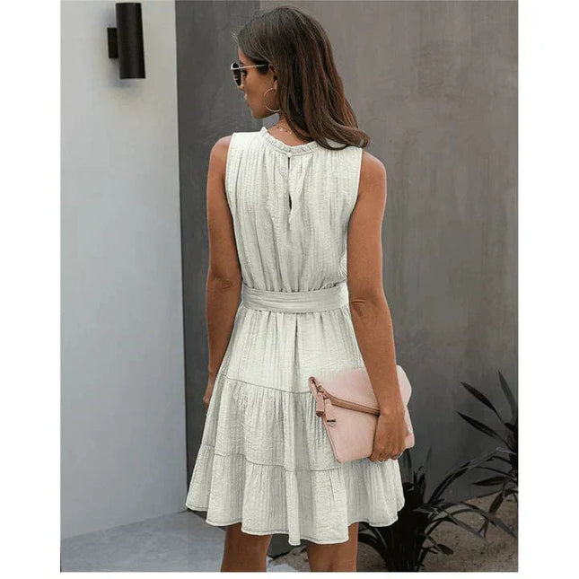 Nancy™ - Chic Short Ibiza Dress White