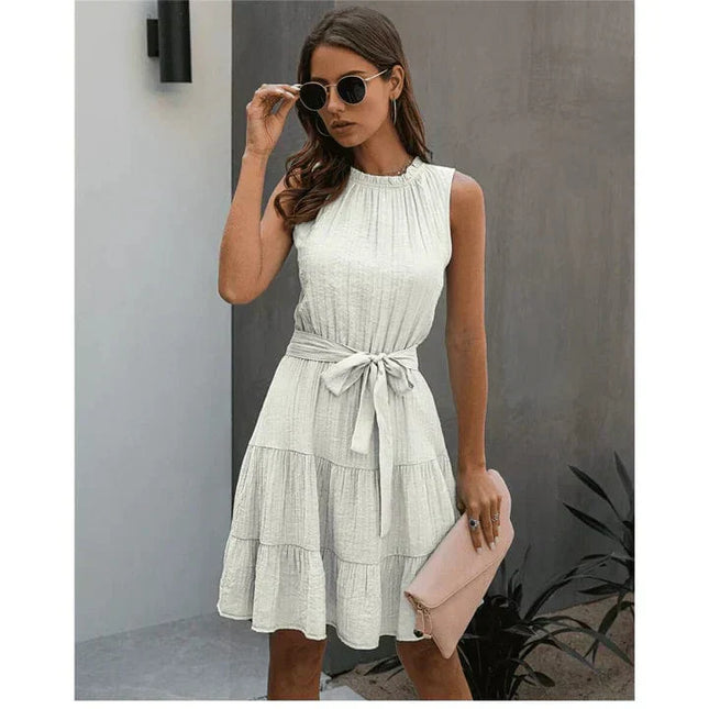 Nancy™ - Chic Short Ibiza Dress White