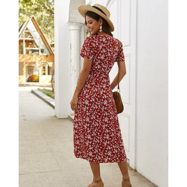Hazel™ - Floral Ibiza Midi Dress