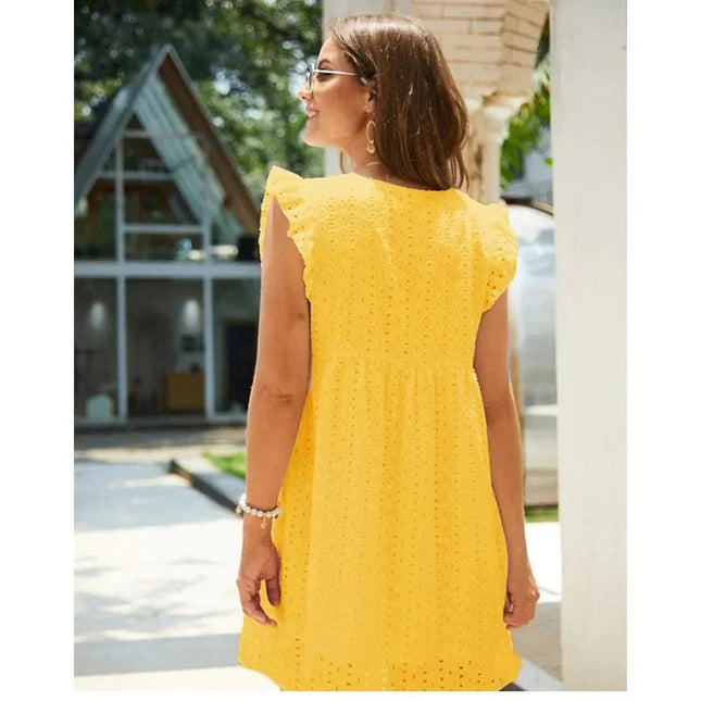 Lucinda™ - Yellow Hippie Dress