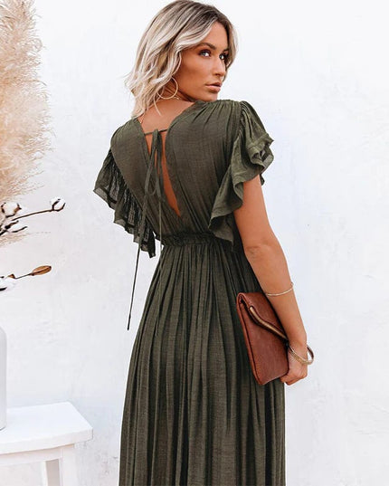 Winifred™ - Maxi Dark Green Ibiza Dress