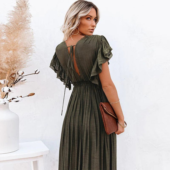 Winifred™ - Maxi Dark Green Ibiza Dress