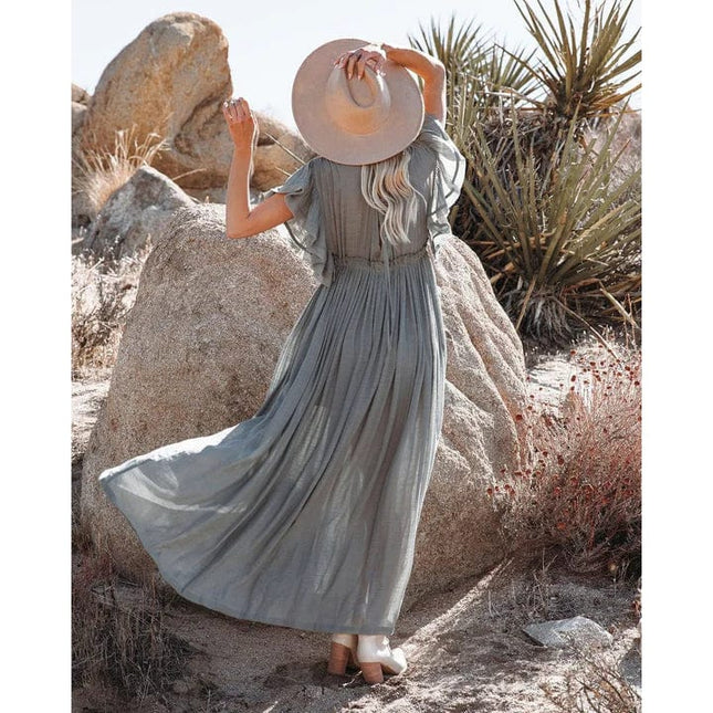 Elsa™ - Maxi Green/Grey Ibiza Dress