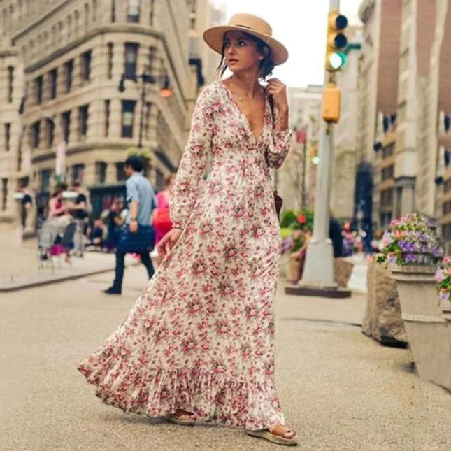 Ida™ - Maxi Ibiza Style Floral Dress