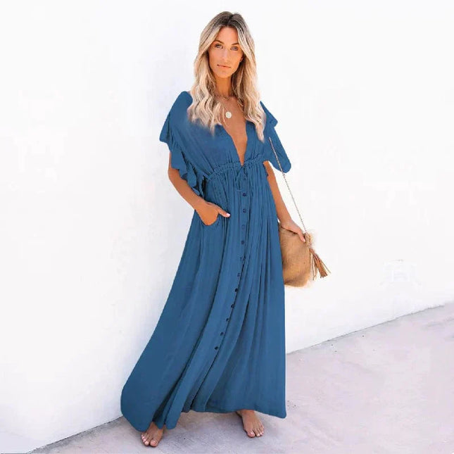 Roxanne™ - Maxi Navy Blue Ibiza Beach Dress