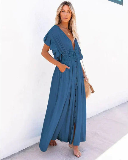 Roxanne™ - Maxi Navy Blue Ibiza Beach Dress