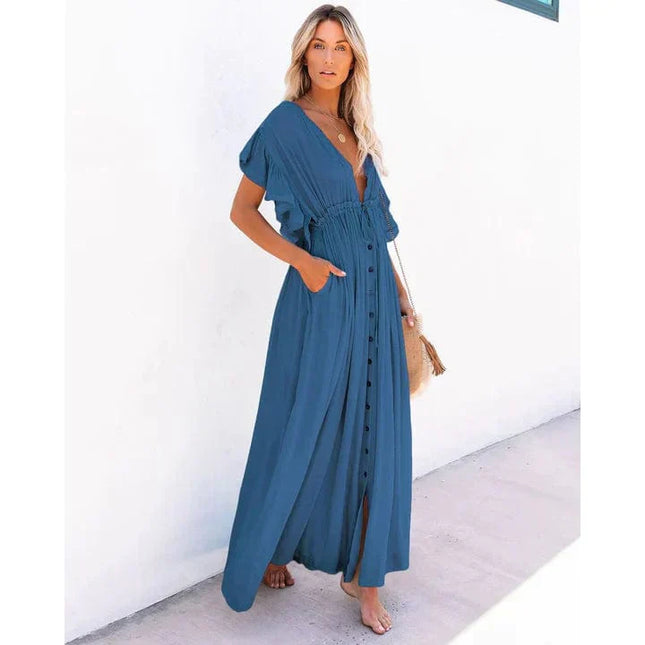 Roxanne™ - Maxi Navy Blue Ibiza Beach Dress