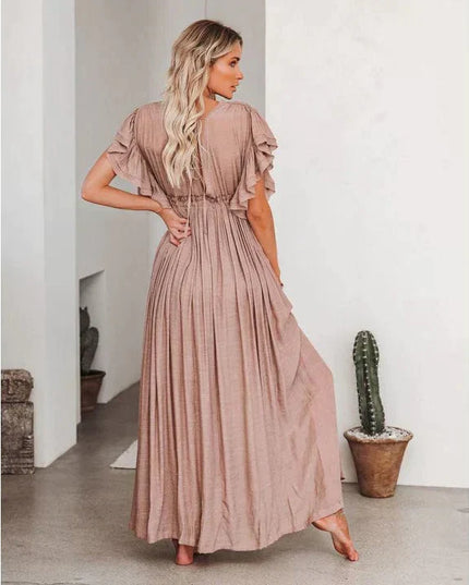 Odette™ - Maxi Taupe Ibiza Dress
