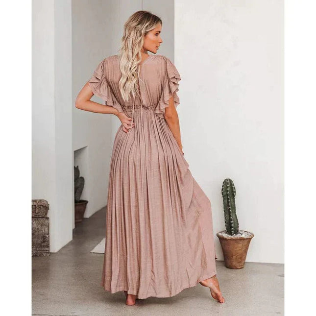 Odette™ - Maxi Taupe Ibiza Dress