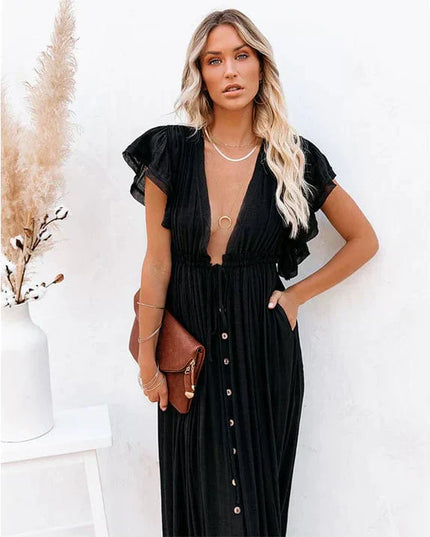 Annie-Rose™ - Maxi Black Ibiza Dress
