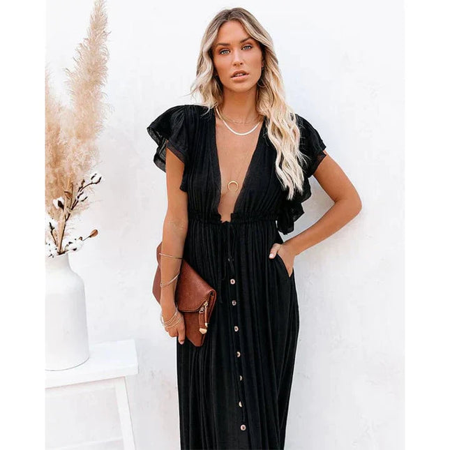 Annie-Rose™ - Maxi Black Ibiza Dress