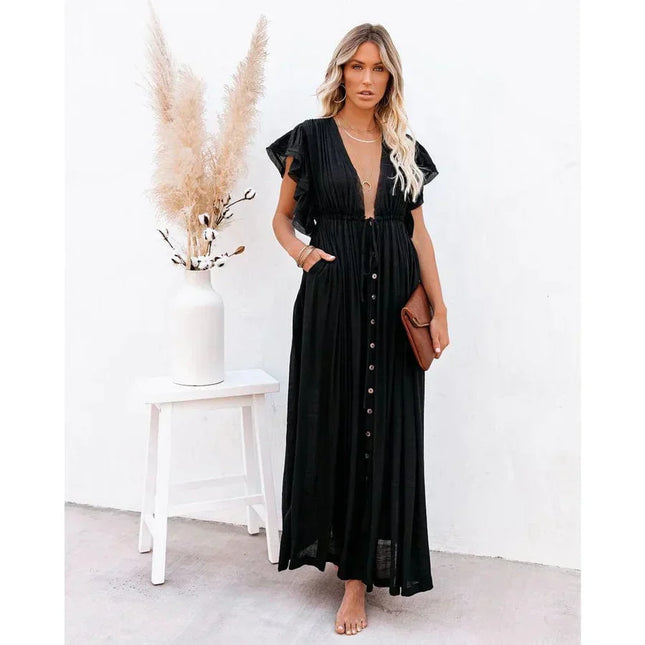 Annie-Rose™ - Maxi Black Ibiza Dress