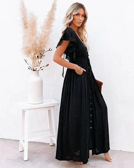 Annie-Rose™ - Maxi Black Ibiza Dress