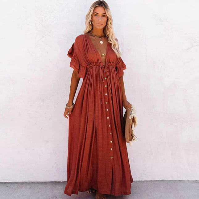 Bonita™ - Red Long Beach Dress
