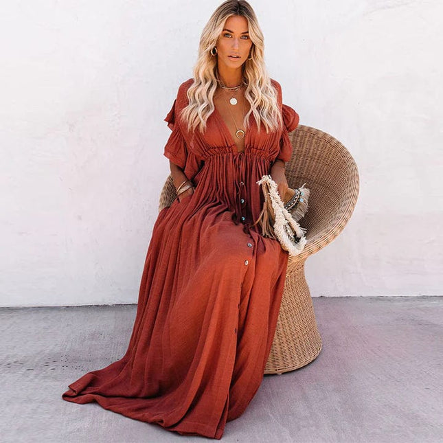 Bonita™ - Red Long Beach Dress