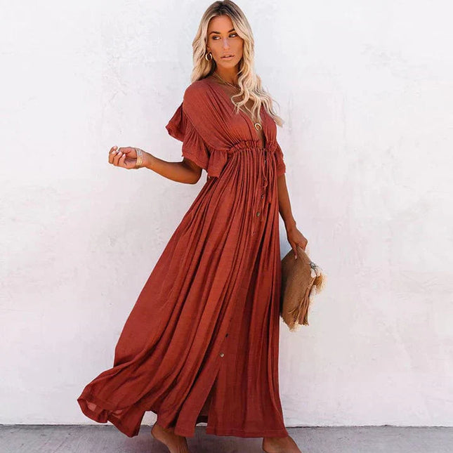 Bonita™ - Red Long Beach Dress