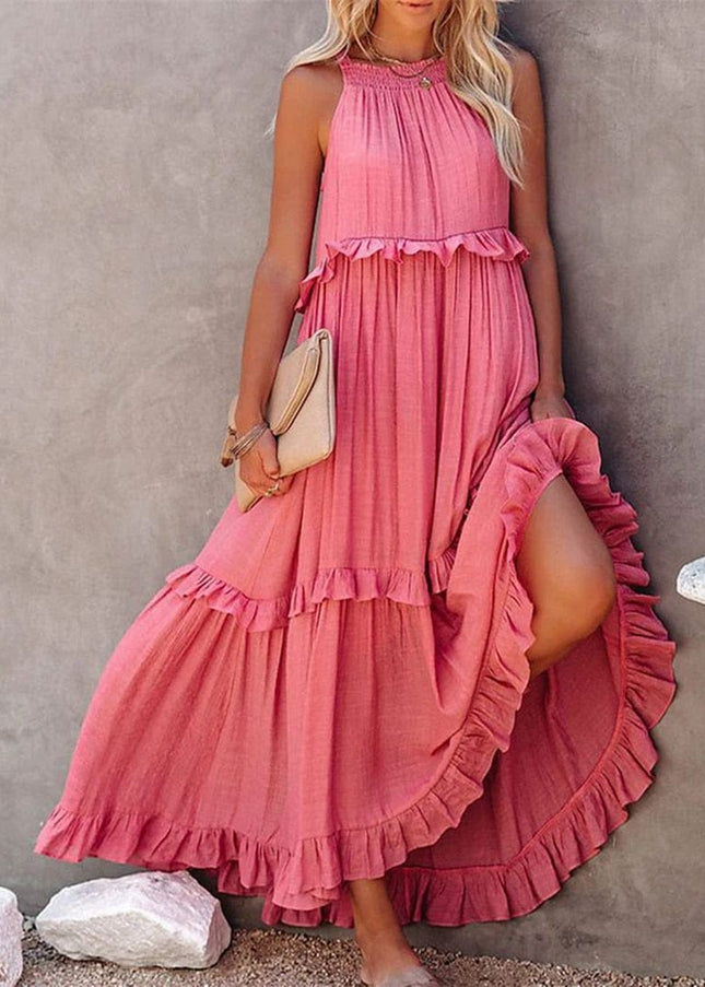 Mavis™ - Pink Loose Maxi Dress