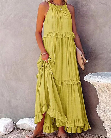 Zelda™ - Yellow Loose Summer Party Maxi Dress