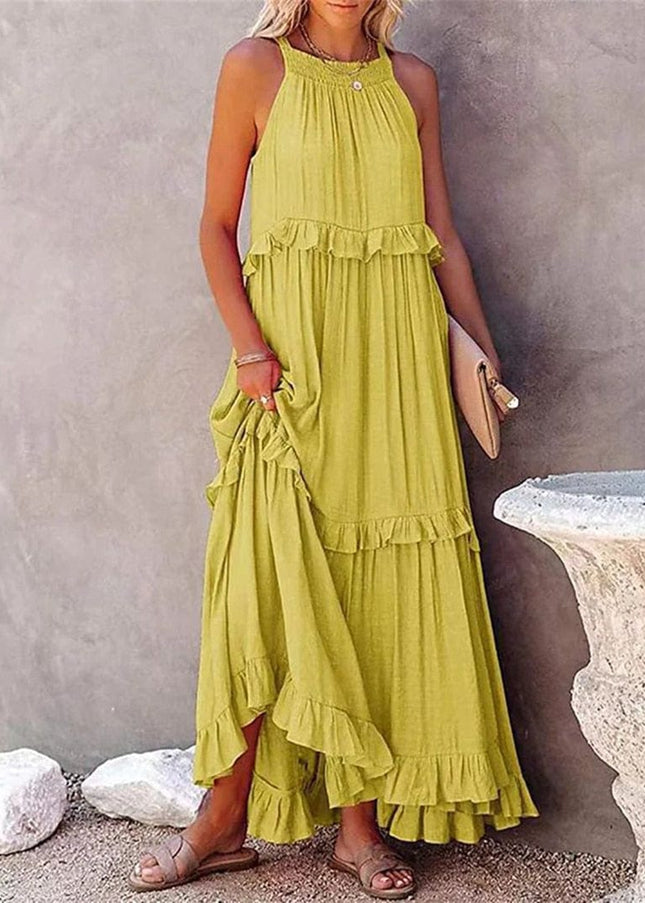 Zelda™ - Yellow Loose Summer Party Maxi Dress