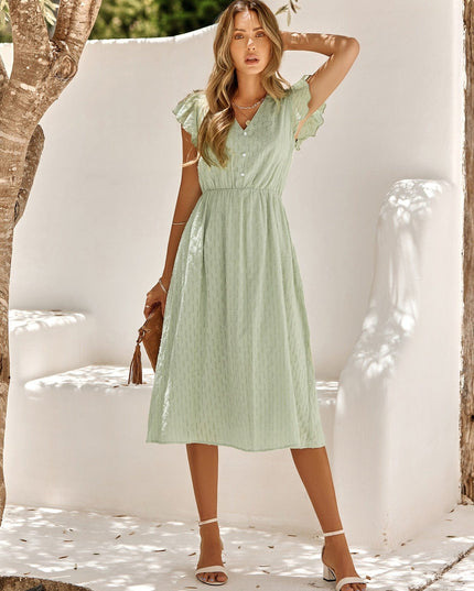 Irene™ - Green Wedding Guest Dress Midi