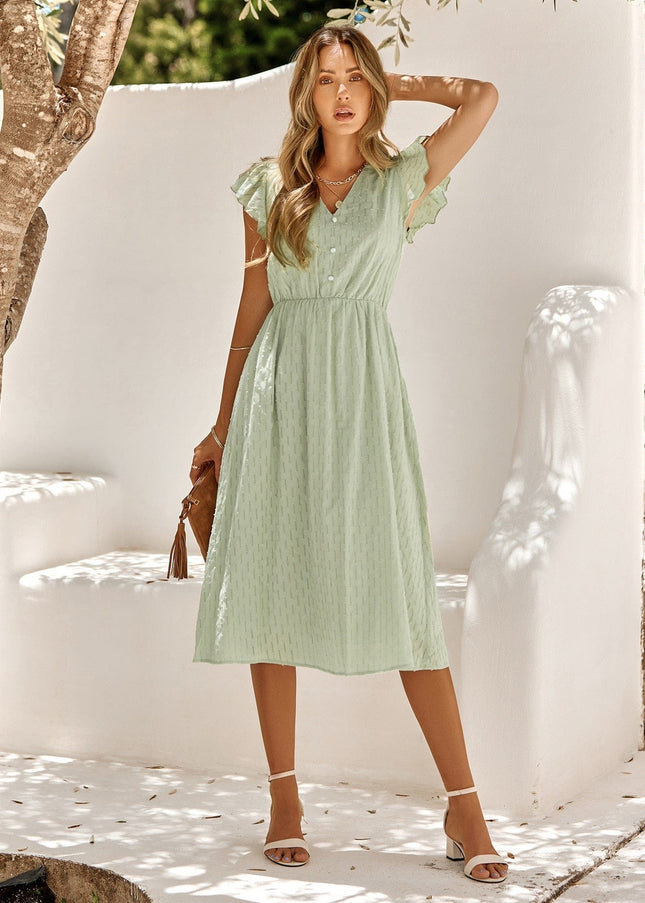 Irene™ - Green Wedding Guest Dress Midi