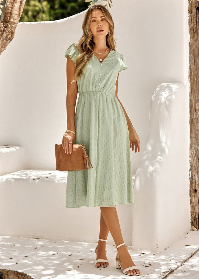 Irene™ - Green Wedding Guest Dress Midi