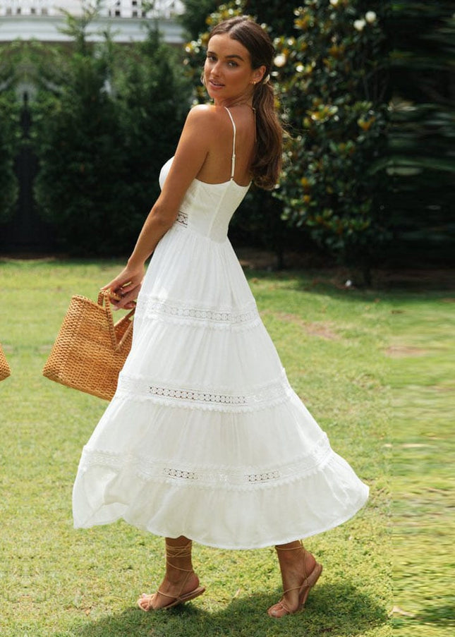 Sarah™ - White Maxi Beach Dress