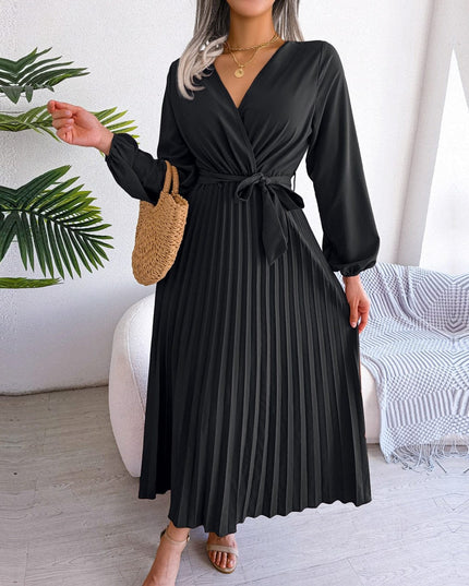 Noreen™ - Black Elegant Maxi Dress With V-Neck Party Boho Style