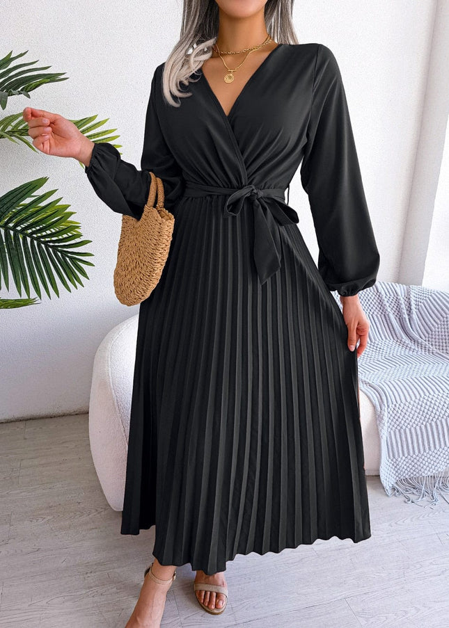 Noreen™ - Black Elegant Maxi Dress With V-Neck Party Boho Style